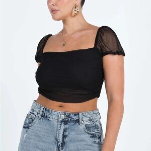 Princess Polly City Lights Crop Top Black
